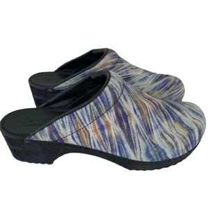 Sanita Womens Clog Watercolor Starry Night Fabric Slip On Comfortable EU41 US10